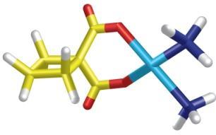 Transition metal complexes in medicine: Cis platin, [PtCl 2 (NH 3 ) 2 ], is the most effective drug against cancer. It binds to the DNA of fast - growing cancer cells preventing them from replicating.