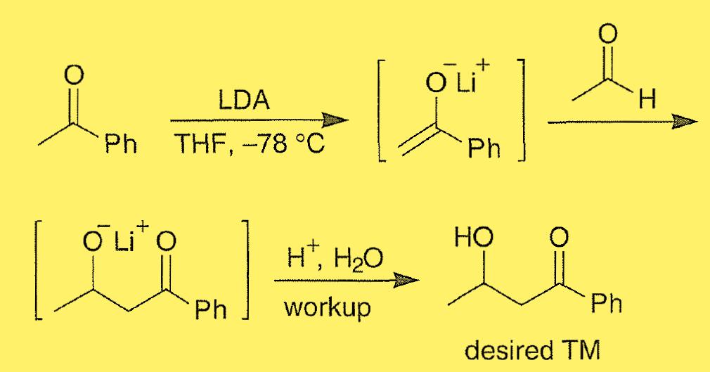 Either the hydroxy-bearing carbon or the carbonyl carbon of the TM may serve as an electrophilic site and