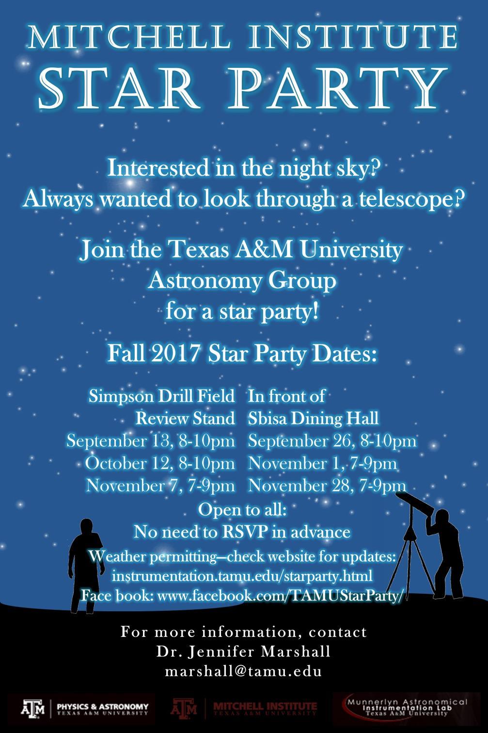 Reminders Star party tonight!