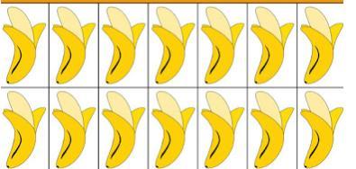 Pogleda, katera številka je zapisana na njegovem polju. Nato, glede na to številko, nahrani opico z bananami tako, da opici položi v usta določeno število banan (npr.