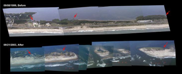 gov/ USGS Oblique aerial photography of the breach caused by Hurricane Isabel.