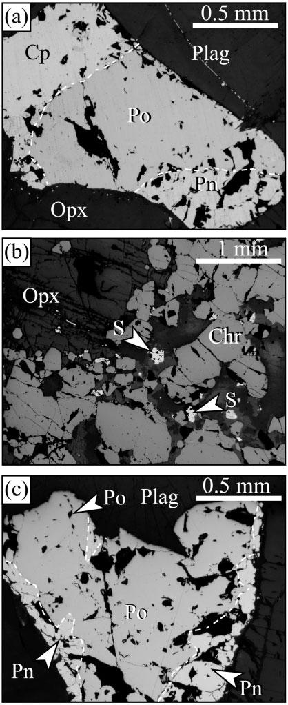 JOURNAL OF PETROLOGY VOLUME 48 NUMBER 8 AUGUST 2007 composed of intergrowths of pyrrhotite, pentlandite and chalcopyrite, and in the silicate rocks are located in 3D vertical networks interpreted to