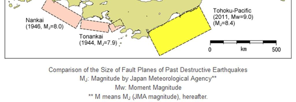 The magnitude of the 2011 Tohoku-Pacific Earthquake was reported as being 9.0, the highest magnitude ever recorded in Japan. The scale of this event ranks fourth in the world.