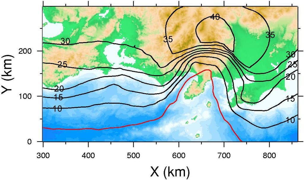 We modeled Knato plain into 3 layers (layer 1,2, 3) based on Yamanaka and Yamada(2002). The depth of layer boundaries are shown in the right part of Fig.2(c), Fig.2(d) and Fig.2(e).