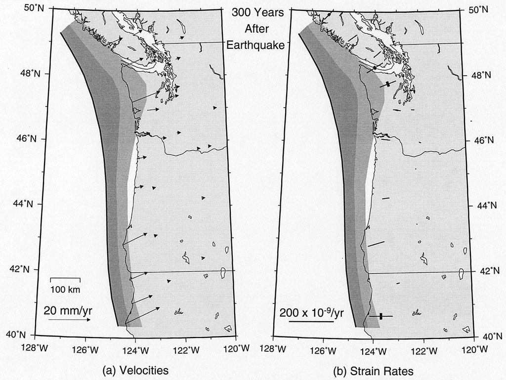 uniform convergence viscoelastic model at 50 years after the great earthquake. Fig. 8.