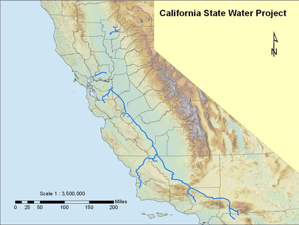 (SWP) Maintained and operated by the California Department of Water
