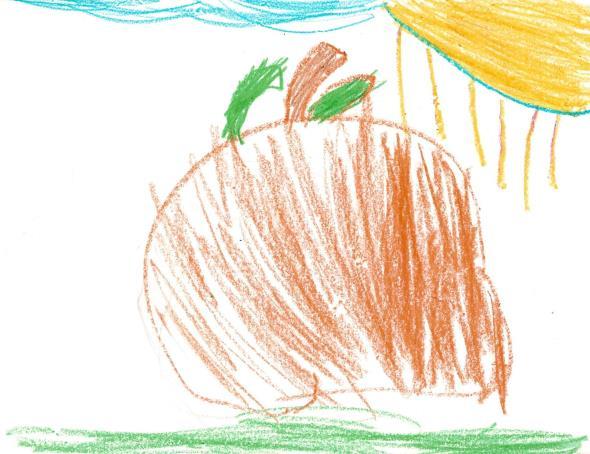 by Alana Once upon a time, there was a beautiful mermaid. And her name was Pumpkin. She liked pumpkins a lot because they were orange. She really liked Halloween. She made herself a pumpkin.