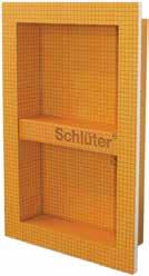 Schlüter -KERDI-BOARD-N Schlüter -KERDI-BOARD-N are prefabricated niches for the easy installation of visually appealing shelves that are flush with the wall.