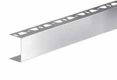 50 m Accessories Profile Corner Connector H = 19 mm H = 28 mm H = 38 mm H = 50 mm = H Schlüter -KERDI-BOARD-ZB is a U-shaped profile of stainless steel with three sided perforation.