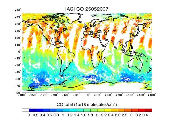 CARBON MONOXIDE Complementary information provided by the NRT and offline processing SA/CNRS ULB May 25, 27 3 1 2 East coast of USA latitude: +39.54 1 2 2 longitude: -72.
