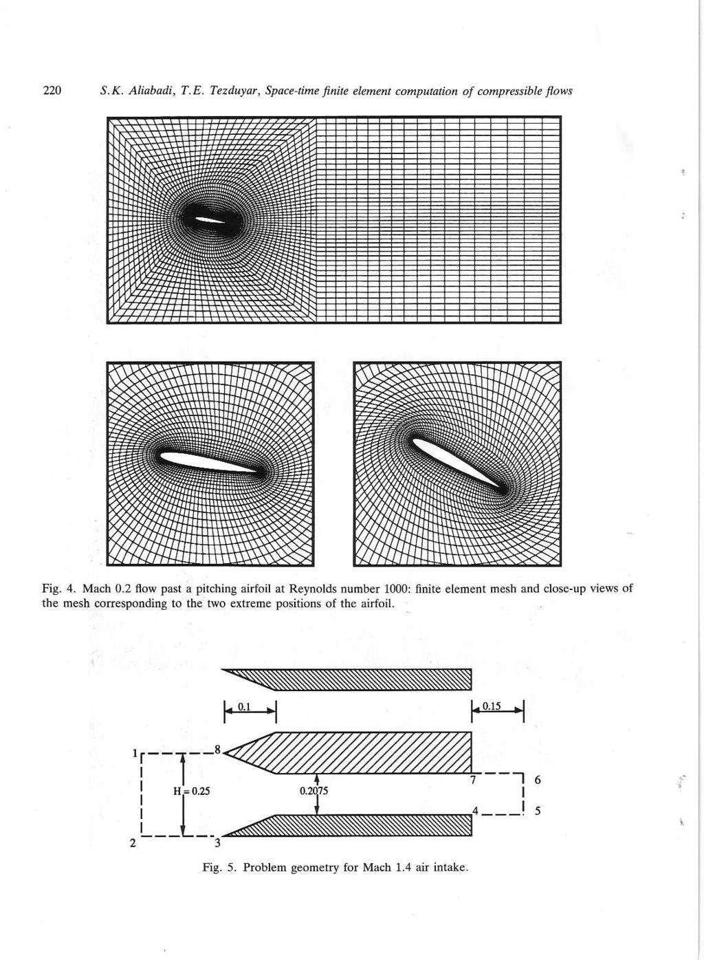 S.K. Aliabadi, T.E. Tezduta. Space nne fnite element computation of conpft:sible flows Fig. 4. Mach 0.