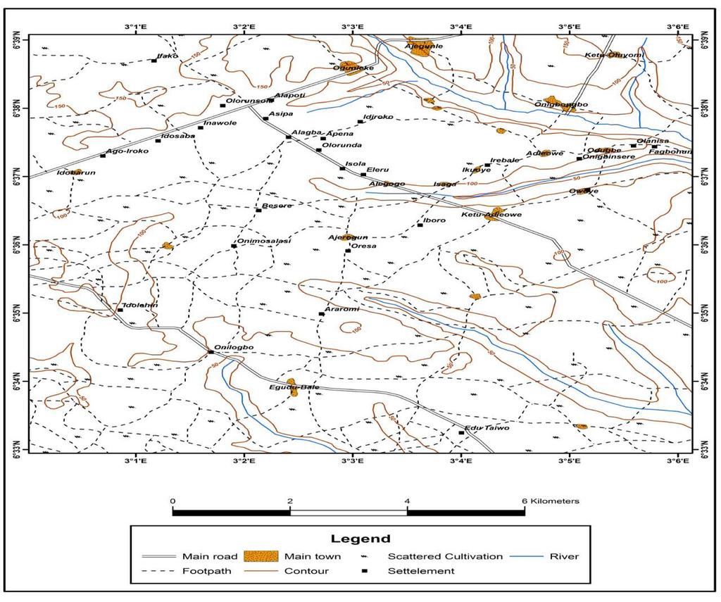IV. Figures And Tables Figure 1: map of ketu - adie owe and environs.