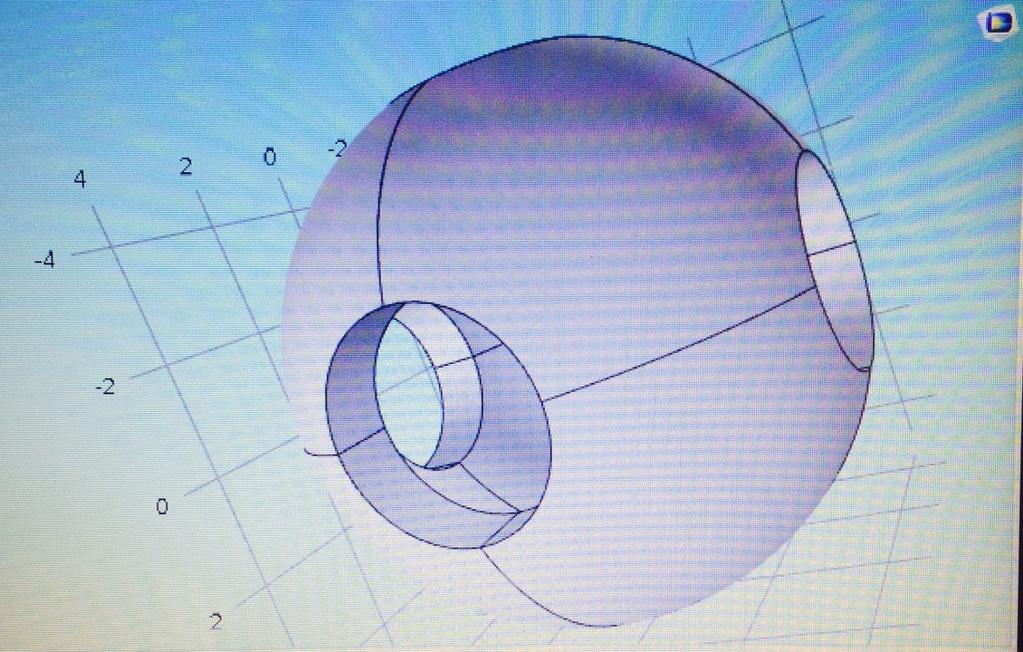 2. Make a hollow sphere with holes in it (Figure 2). Don t worry about dimensions, just the general concept. Figure 2: A hollow sphere with holes. 3.