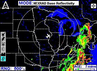 Normal Operation NEXRAD PAGE OPERATIONAL CONTROLS CAUTION: NEXRAD data must only be used for strategic planning purposes.