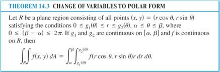 = and =. Instead of partitioning R into small rectangles, use a partition of small polar sectors. 33 Figure 14.