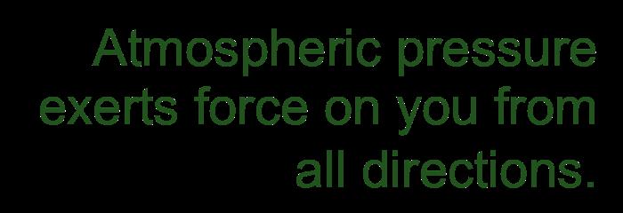 ATMOSPHERIC PRESSURE force: Ex. The force of gravity pulls you to the ground.