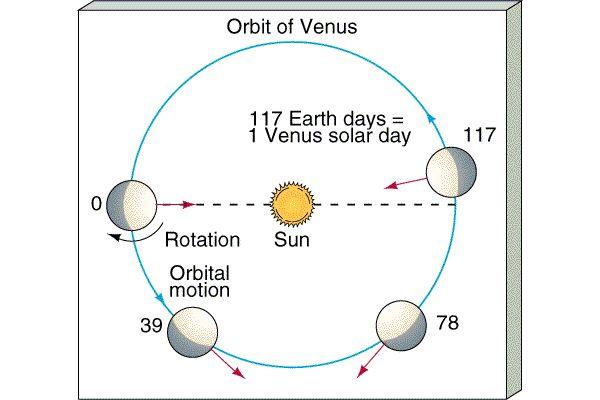 Venus rotates very slowly Rotation rate was not known until