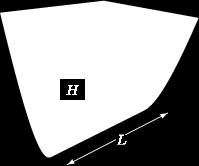 Your boat will have length L and its maximum draft (the maximum vertical depth of any point of the boat beneath the water line) will be H. See Figure 8.37.