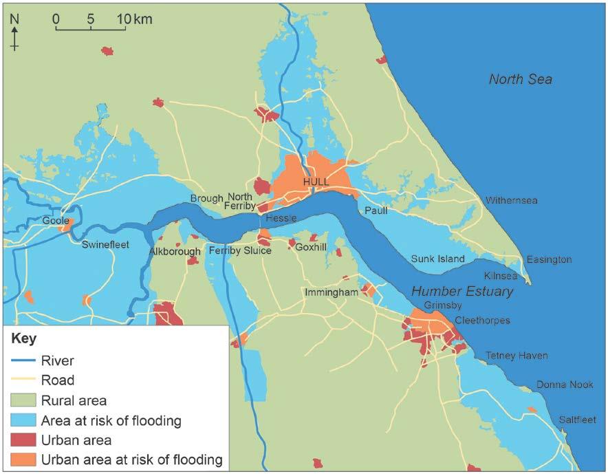 14 Figure 3 shows areas at risk of flooding around the Humber Estuary. Figure 3 0 4.