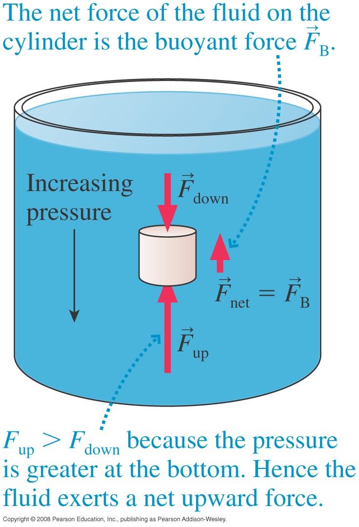 equal to the weight of the fluid displaced by the object.