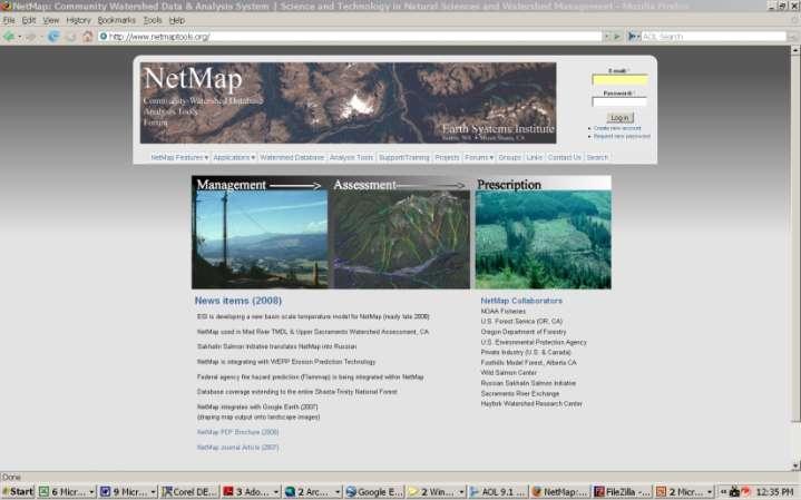 Tools and databases accessed via the Web (www.netmaptools.