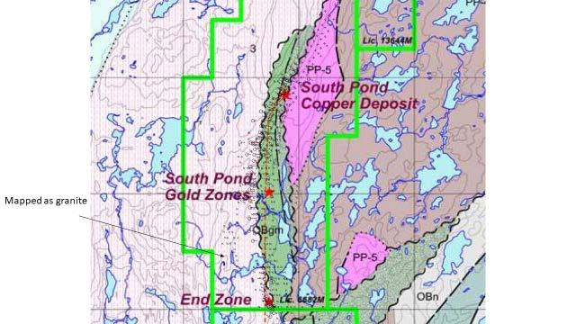 Geology map South Pond Copper