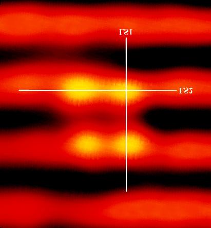 STM Image of a H 8 8 12 Cluster Chemisorbed on (100)-2x1 Line Scan 1 Line
