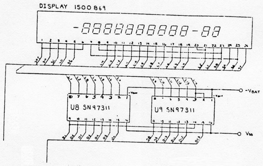 DISPLAY INTERFACE CIRCUIT The display is a fourteen digit, common cathode seven segment display.