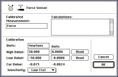In the Experiment Setup window, double-click on the force sensor s icon to open the Force Sensor setup window.