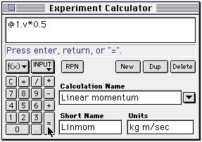 Enter an abbreviation for the calculation (e.g., Linmom) in the Short Name area.
