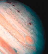 equator. They are much fainter than the cracks are due to expansion and rings of Saturn. Jupiter's rings appear to contraction of the surface. Image consist mostly of fine dust particles.