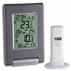 Manual Weather Stations & Instruments Digital Wireless Indoor / Outdoor Thermometer Digital thermometer with simultaneous display of both current indoor and outdoor air temperatures and the daily