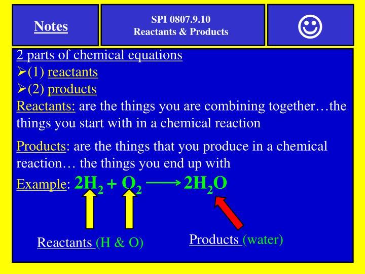Molecules Chemical Equation is.. Chemical symbols that represent the process of a chemical reaction Divided into 2 parts: Reactants and products.