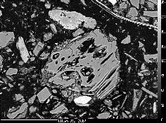 RESULTS Electron microprobe Highly weathered volcanic glass Altered