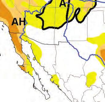 7 Recent Conditions North American Drought Monitor Compared with conditions displayed in the October 2008, the North American Drought Monitor map shows substantial drought amelioration in Baja