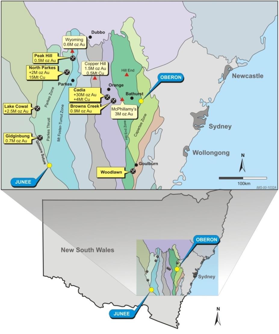 Oberon, New South Wales Murphys - JORC Inferred Resource 5.3 Mt at 0.89 g/t Au (at 0.