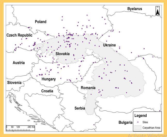 Carpathian area Result: preliminary database of 250 sites 18 arboreal taxa