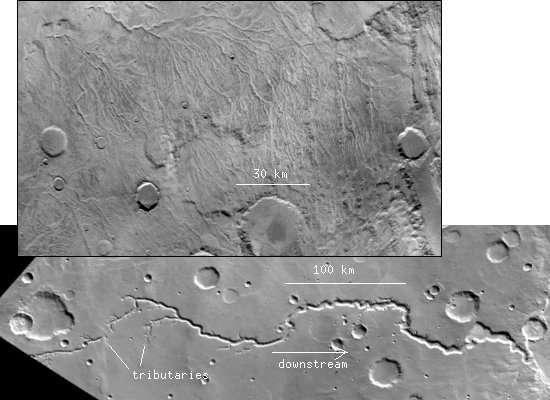 Evidence of PAST running water on Mars Most believe liquid water ran on Mars s
