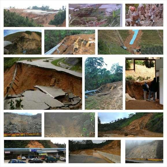 Current scenarios of landslides in Malaysia Photos of landslides and their