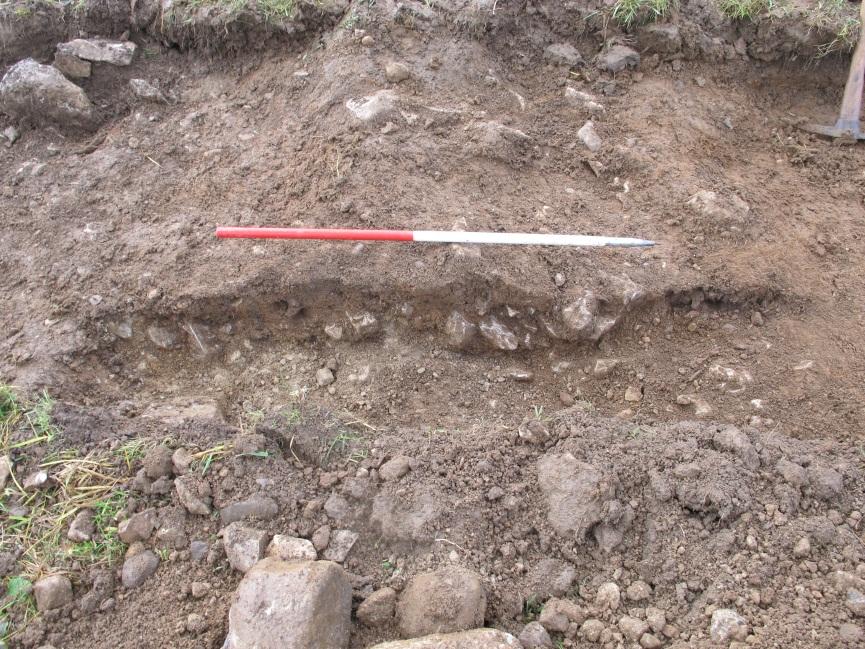 section through bank F5 in trench 2, looking west