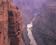 a The Colorado River has been carving the Grand Canyon for millions of years. b Glaciers created Yosemite Valley during ice ages. c Wind erosion wears away rocks and builds up sand dunes.