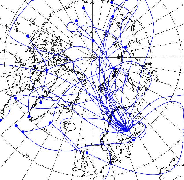 The origin of the arctic air mass In the left backward