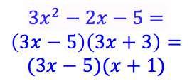 Slide 85 / 276 Example: Step 1: ac = -15 and b = -2 Step 2: find m and n whose product is -15 and sum is -2; so m = -5 and n = 3