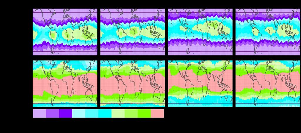 MLS convective influence climatology (10 days) 15 The maps that follow