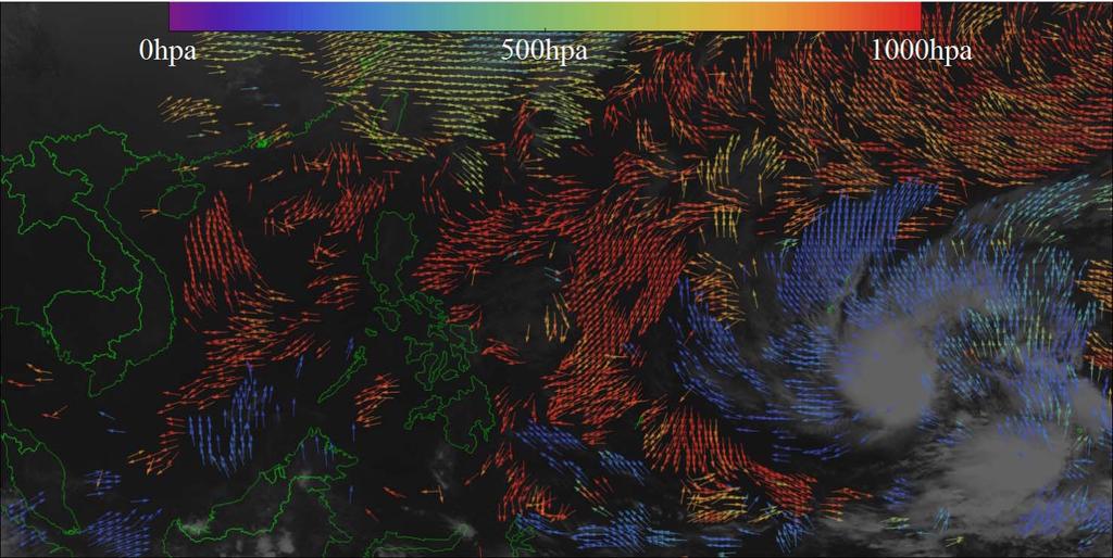 Changes of AMV derivation software for Himawari-8 MTSAT IR AMV computed by Himawari 8 AMV software (QI>80) for 00UTC 02 March 2014 Himawari-8 Changes