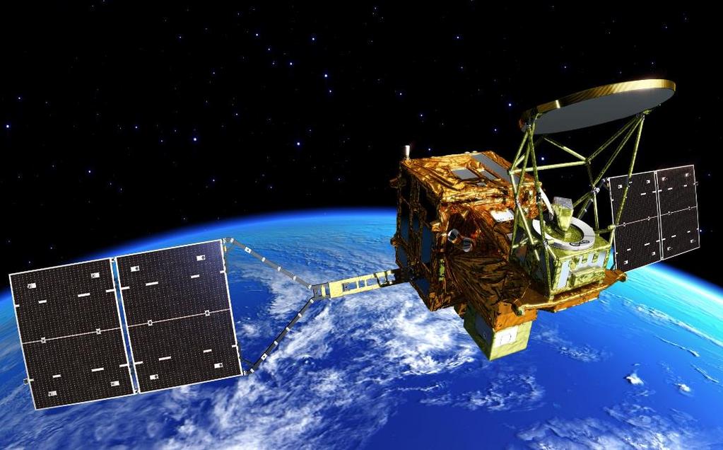 GCOM-W (Global Climate Observation Mission): Water SHIZUKU: Medium size satellite Weight: Approx. 2 tons Size: 5.1m(L) 17.5m(W) 3.4m(H) Power generation: Approx.