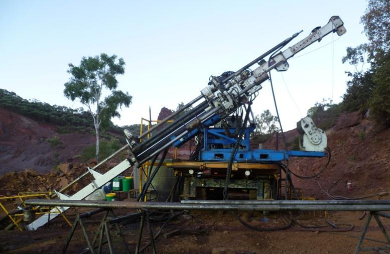 Figure 2: Underground drill rig used The new Mount Oxide resource has been produced over a range of cut offs as shown below and is now being incorporated into various mining studies underway (refer