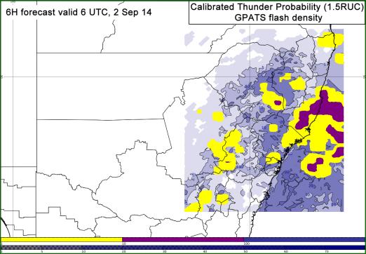 Calibrated Thunderstorm Guidance Use lagged
