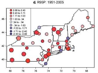 Trends (1951-2005) in: Very wet days: