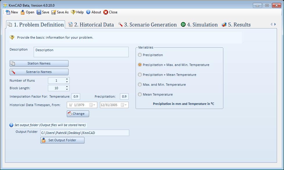 KNN-CADV4 Example User interface